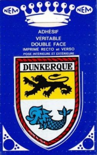 France 59 Dunkerque - Blason adhésif double face sur carte postale