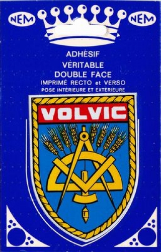 France 63 Volvic - Blason adhésif double face sur carte postale