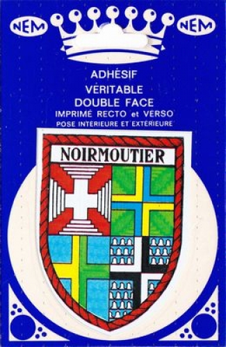 France 85 Noirmoutier - Blason adhésif double face sur carte postale