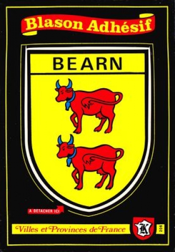 France Béarn - Blason adhésif de la province sur carte postale