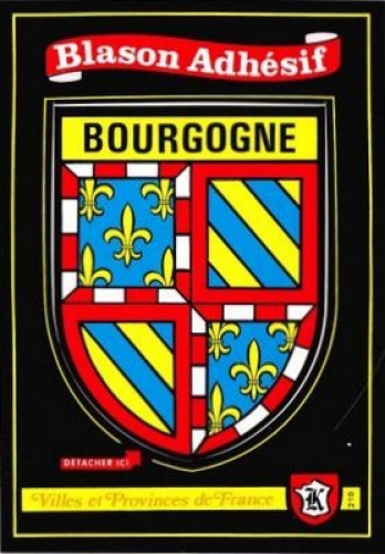 France Bourgogne - Blason adhésif de la province sur carte postale