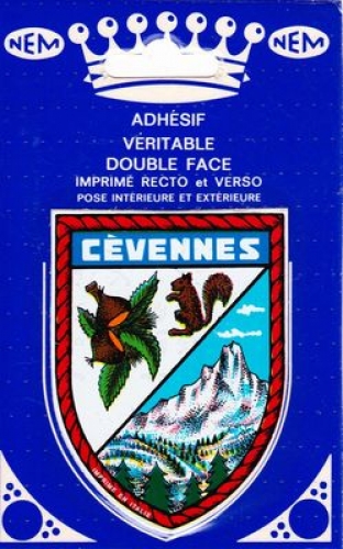 France Cévennes - Blason adhésif double face sur carte postale