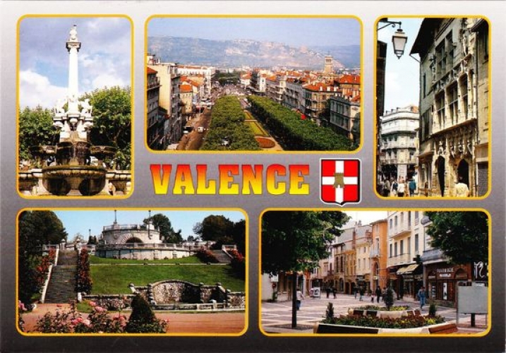 France 26 Valence - Cpm multivues neuve avec blason