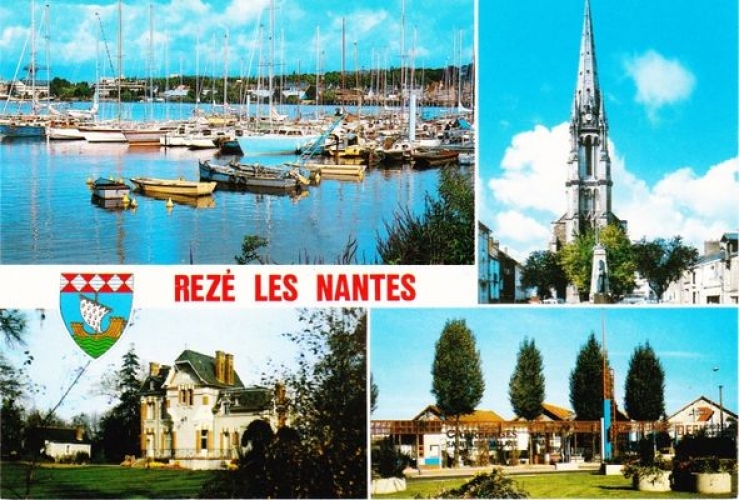 France 44 Rezé-les-Nantes - Cpm multivues avec blason