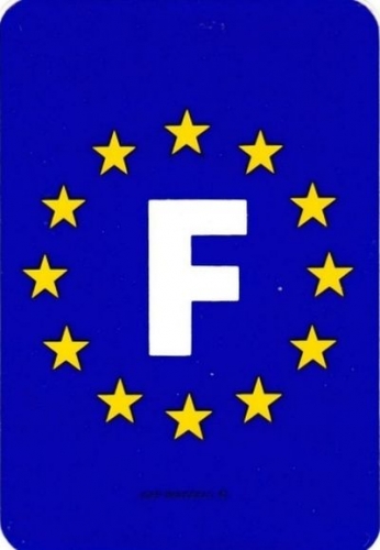  France 1990 Autocollant lettre F sur drapeau européen