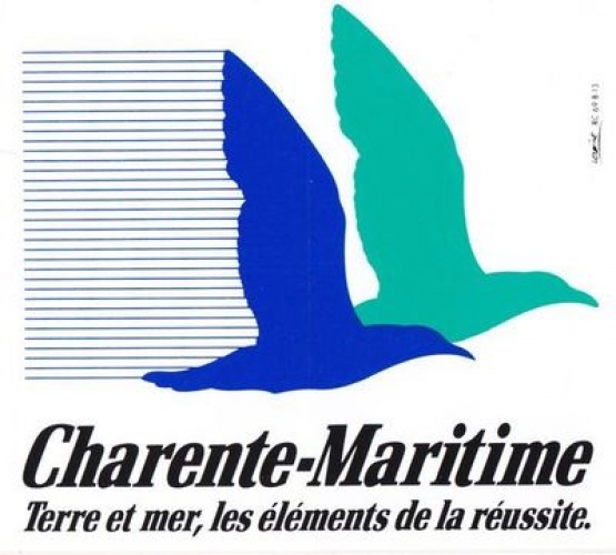 France 17 Charente-Maritime - Autocollant Logotype Terre et mer, les éléments de la réussite.