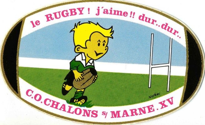 France 51 Châlons-sur-Marne 1989 - Autocollant rugby C.O. Châlons-sur-Marne XV