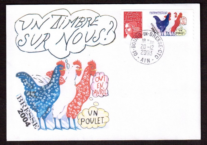  Lettre avec timbre personnalisé Poulet de Bresse 