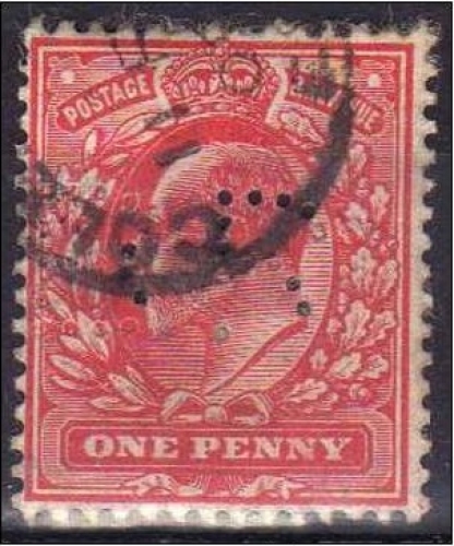 Grande-Bretagne 1902 - Effige 1 p. perforé B R