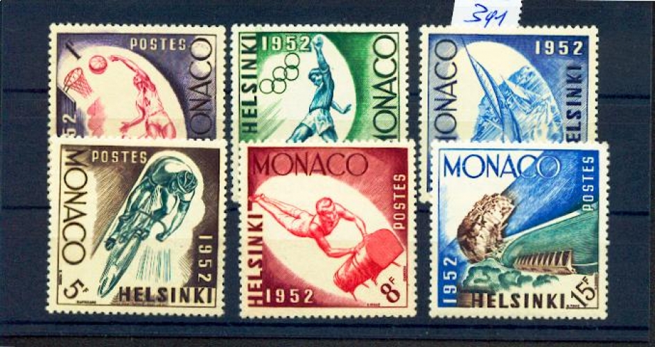 Monaco 386 391 SPORTS JO HELSINKI neufs avec trace de charnière * MH CON CHARNELA cote 4.4