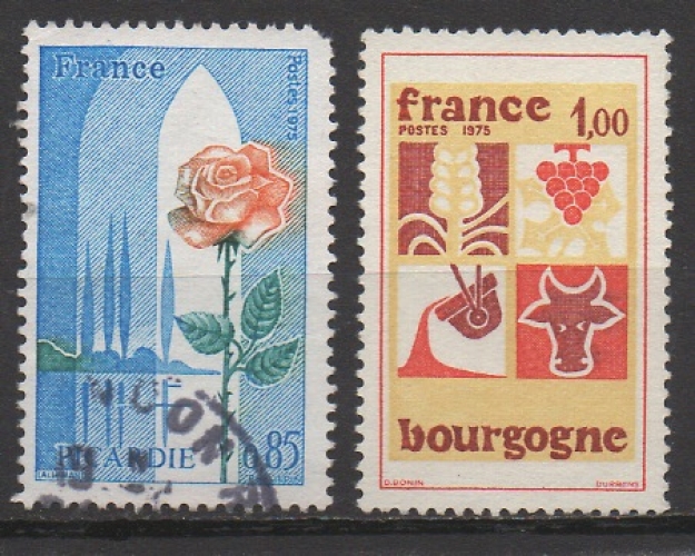 FRANCE 1975 - PICARDIE, BOURGOGNE - YT : 1847 et 1848