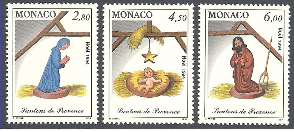 Monaco - Y&T 1957 à 1959 ** Noël les santons - année 1994