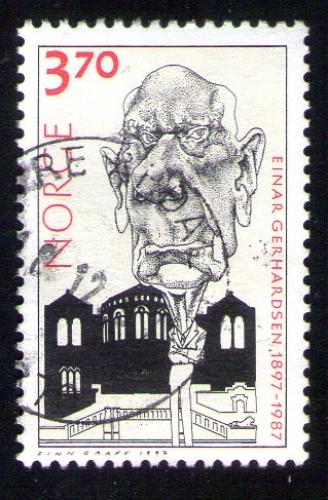 NORVEGE Oblitération ronde Used Stamp Einar Gerhardsen Politique du Parti Travailliste