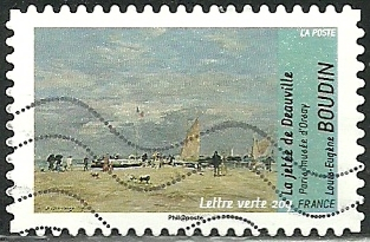France - Autoadhésif 836 - Impressionnisme - Boudin - La jetée de Deauville .