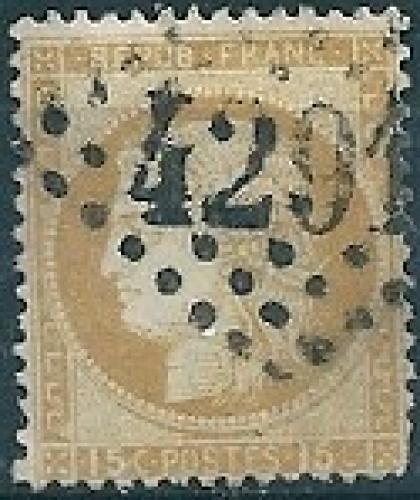 France - 1873 - Y&T 55 (o) - Cancelled - used