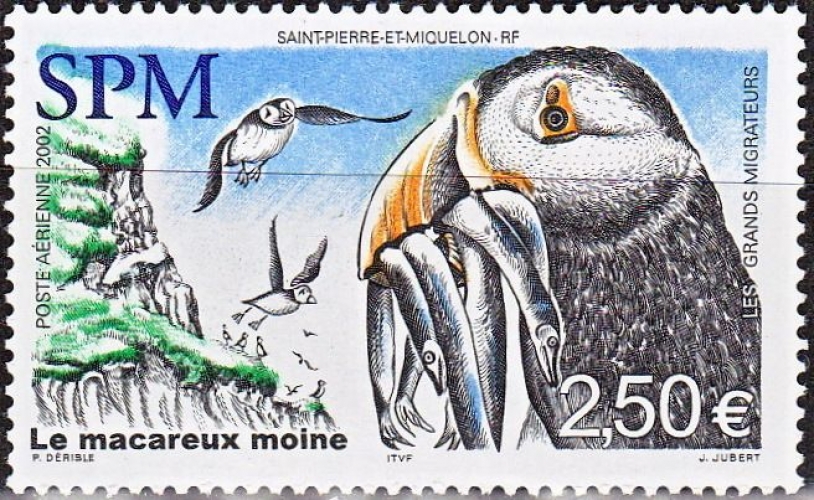 Saint-Pierre et Miquelon 2002 Les grands migrateurs : le macareux moine - Y&T PA 82 **