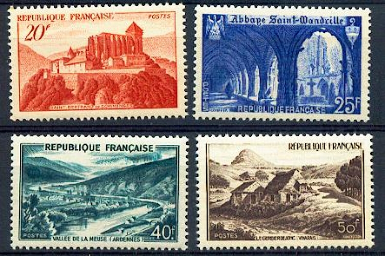 France 841A 843 monuments et sites (1949) neuf ** TB MNH cote 22.5