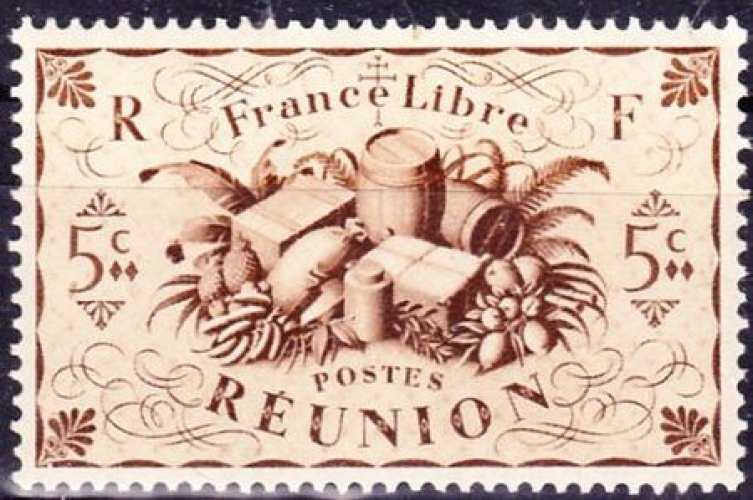 Réunion 1943 Série de Londres (France Libre) - Produits du pays - Y&T 233 **