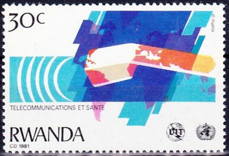 Rwanda 1981 Télécommunications et santé : le satellite - Y&T 1009 **