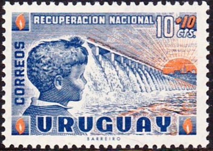 Uruguay 1959 Récupération nationale - Barrage 10 c + 10 c - Y&T 667 **