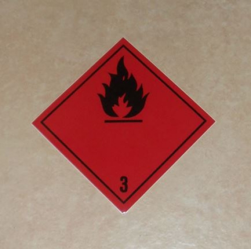 Autocollant rouge Flammable Liquid 3