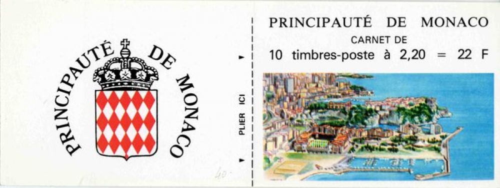 Monaco 1987 Armoiries stylisées (carnet avec bande jaune à droite)