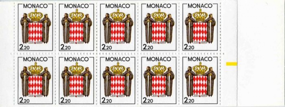 Monaco 1987 Armoiries stylisées (carnet avec bande jaune à droite)