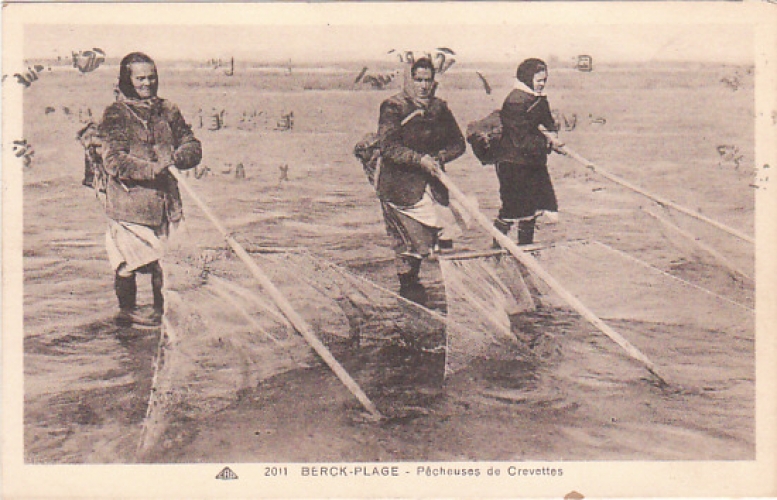 CPA BERCK-PLAGE (62) PÊCHEUSES DE CREVETTES 