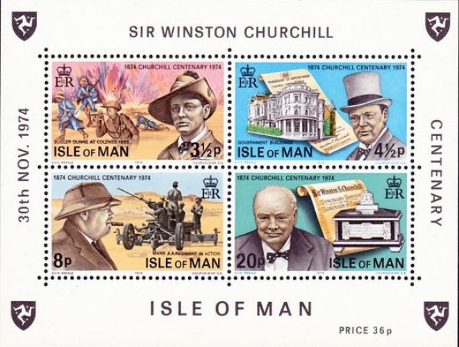 Man (IOM) 1974 Centenaire de la naissance de Winston Churchill (feuillet)