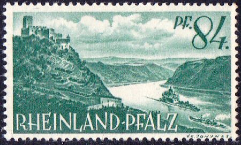 Rhénanie-Palatinat 1947 Châteaux de Gutenfels et Pfalzgrafenstein à Kaub am Rhein - Y&T 14 **