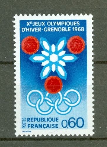 France - 1967 - Jeux Olypiques d'Hiver Grenoble 1968 - TP n° 1520 -  Neuf **