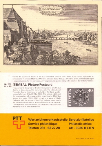 Suisse - Journal Service philatélique - Timbres ordinaires et spéciaux - Emission du 17.02.1983