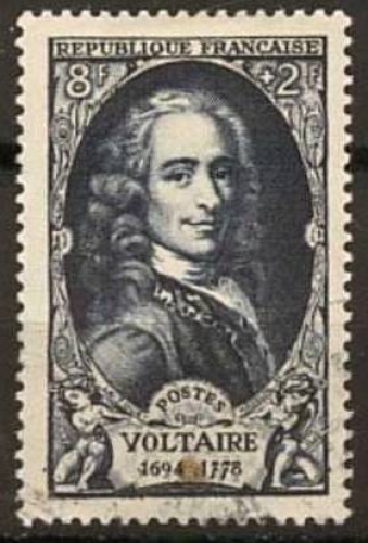 267 - Y&T n° 854 - neuf trace charnière - François Marie Arouet dit Voltaire - 1949 - France