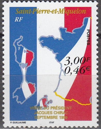 Saint-Pierre & Miquelon 1999 Yvert 703 Neuf ** Cote (2015) 1.75 Euro Visite du Président Chirac