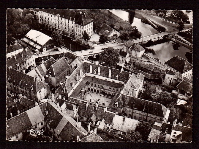 France Cpsm Dole ( Jura ) l'hôpital, le collège de jeunes filles et le pont sur le canal