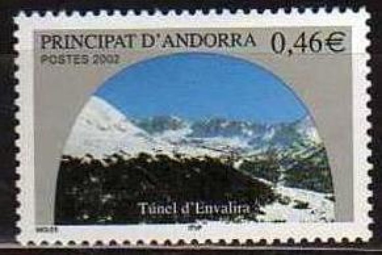 Andorre 572 2002 tunnel d'envalira neuf ** luxe MNH SIN CHARNELA prix de la poste 0.46