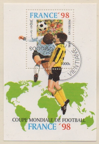 LAOS 1996 - FOOTBALL COUPE DU MONDE FRANCE 98 - BLOC 157