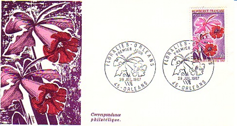 France 1967  Y&T 1528  sur FDC  (Floralies d'Orléans)    