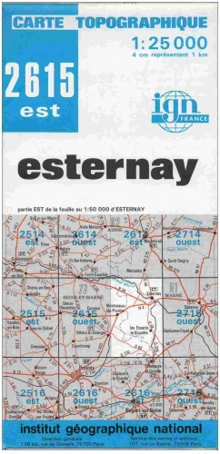 Carte topographique de randonnée ESTERNAY