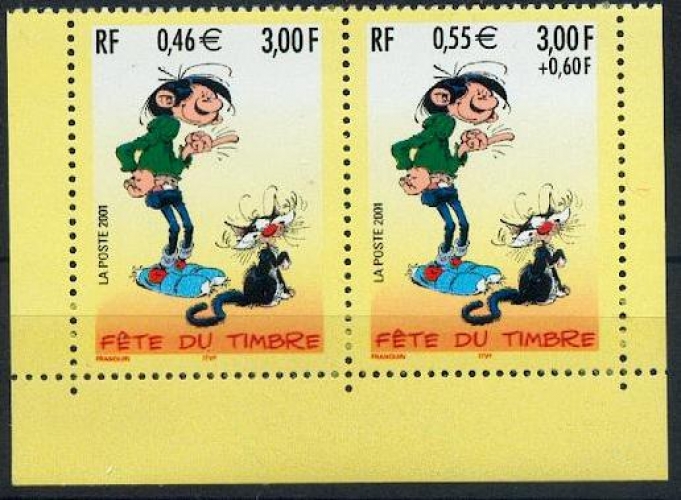 France 3371 A 2001 fête du timbre Gaston Lagaff  neufs **TB MNH sin charnela Prix de la poste 1.01