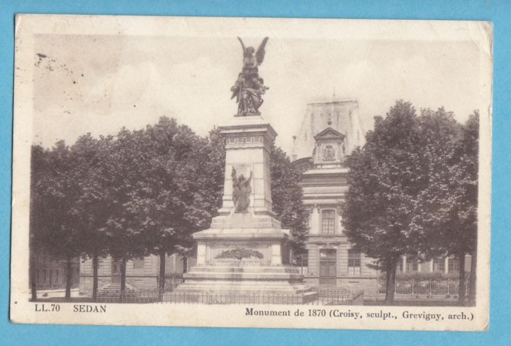 (08)-SEDAN- monument de 1870-circulee -L.L.70-cie des arts