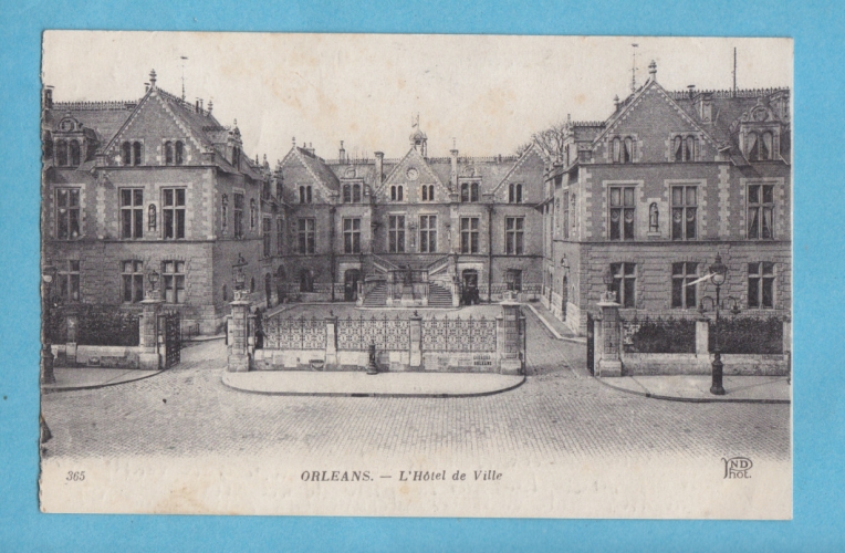 (45)- ORLEANS -l´hotel de ville - circulee en 1918 - edit: neurdein