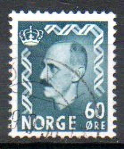 Norvège Yvert N°330B Oblitéré 1950 Roi HAAKON VII / 60 ore