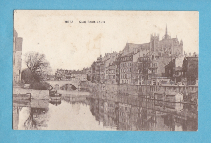(57)- METZ -quai saint louis - circulee en 1920-edit:-LL. -a cuenot