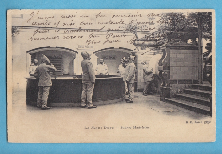 (63)-LE MONT DORE-source madeleine-circulée en 1906 -edit: b.f. paris