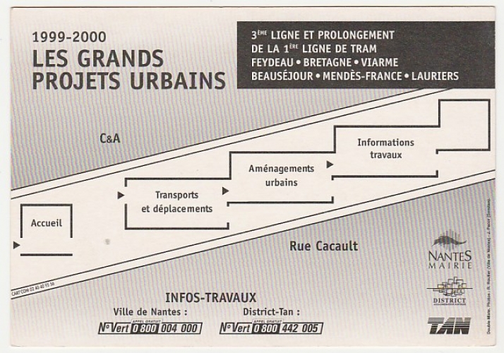 cpm publicitaire 44 Nantes 1999-2000 Tramway