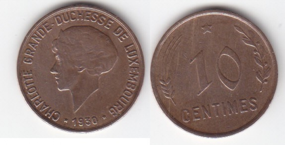 LUXEMBOURG  10 CENTIMES  ANNEE 1930