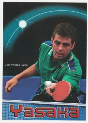 cpm Publicitaire pour Jean-Philippe Gatien tennis de table 