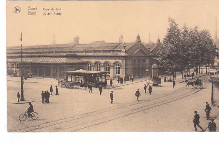 CPA GAND - GENT (BELGIQUE) GARE DU SUD - ZUIDER STATIE - ANIMEE