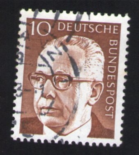 ALLEMAGNE Oblitération ronde Used Stamp 10 Président Gustav Heinemann